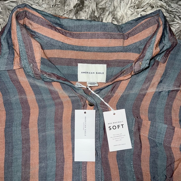 Stripped American Eagle Button Up - Picture 2 of 3